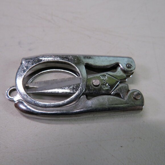 Zhang Xiao Quan Mini Fold Up Compact Trip Scissors Mini Travel Tool VINTAGE - Picture 6 of 12